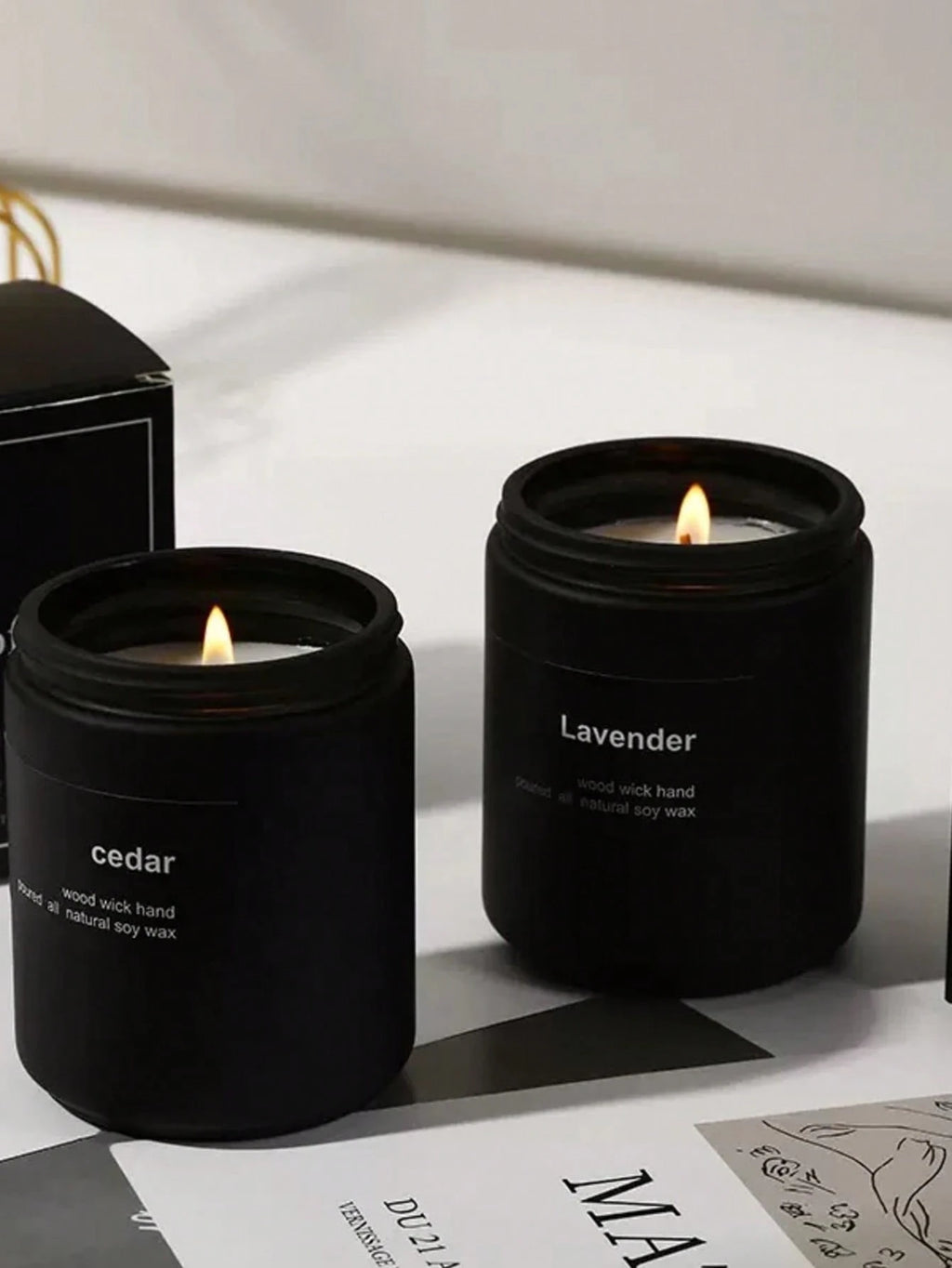 Vela aromática envase negro