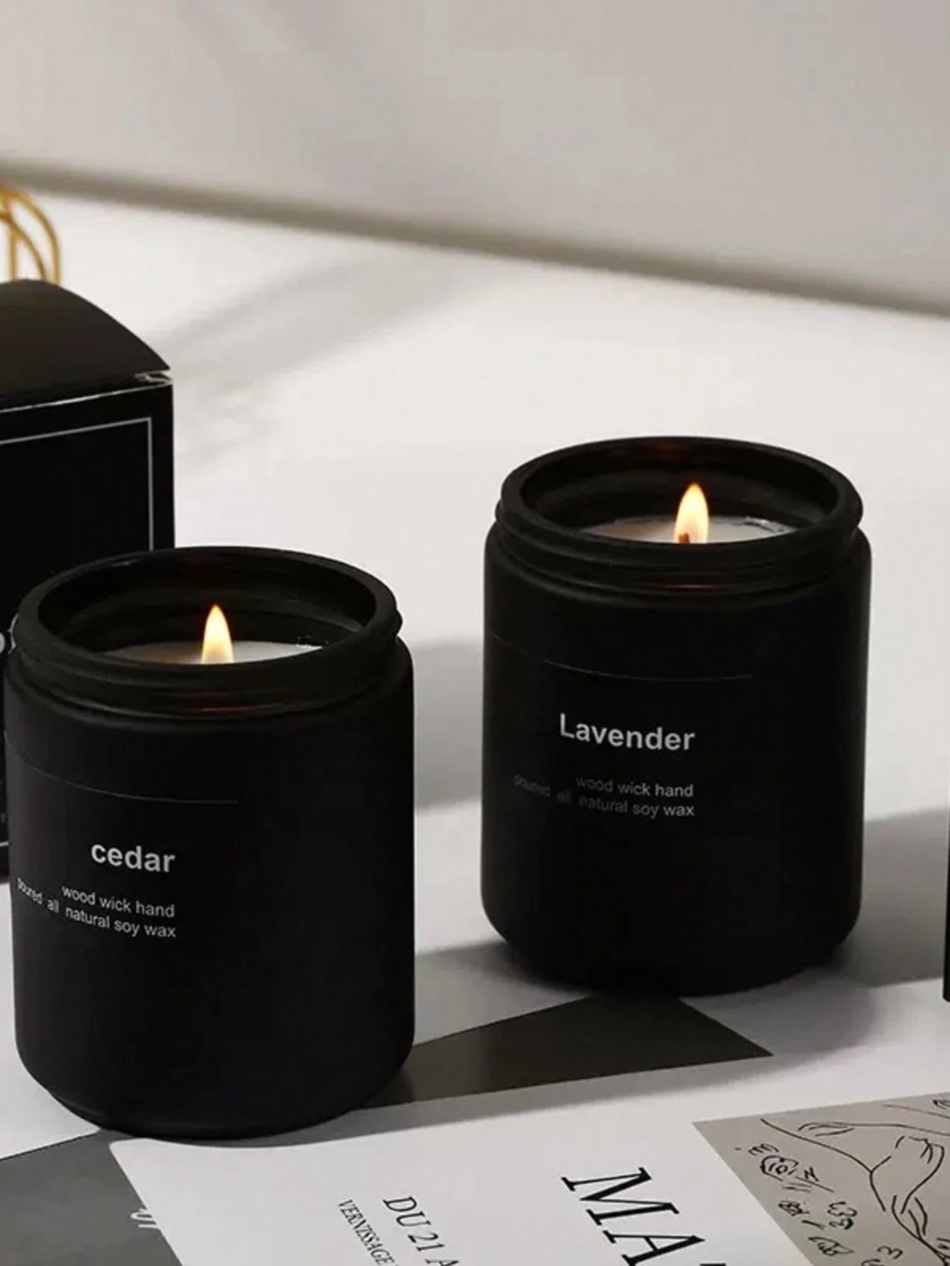 Vela aromática envase negro