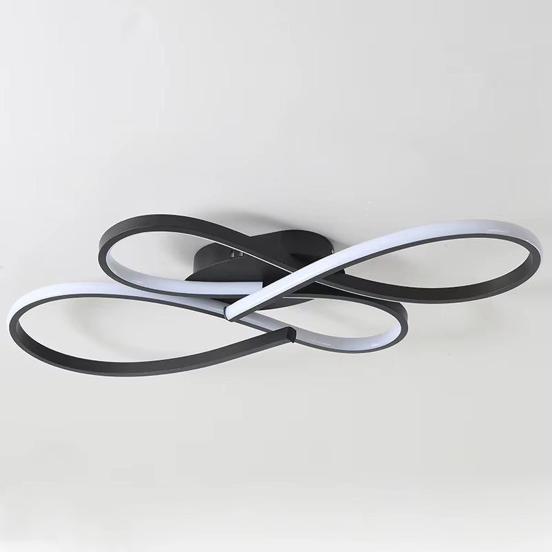 Lámpara de techo ondulada negro