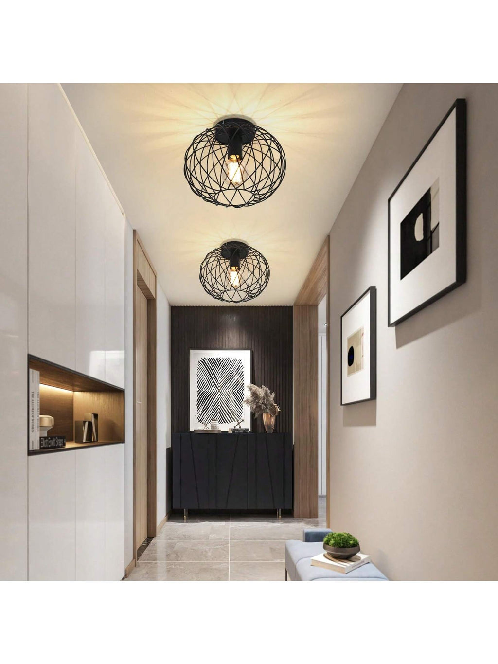 Lampara para techo esférica.