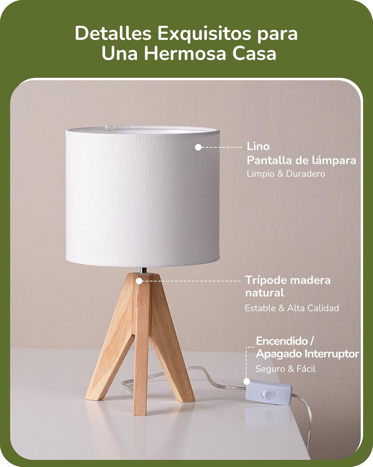 Set de 2 lámparas de noche en madera.