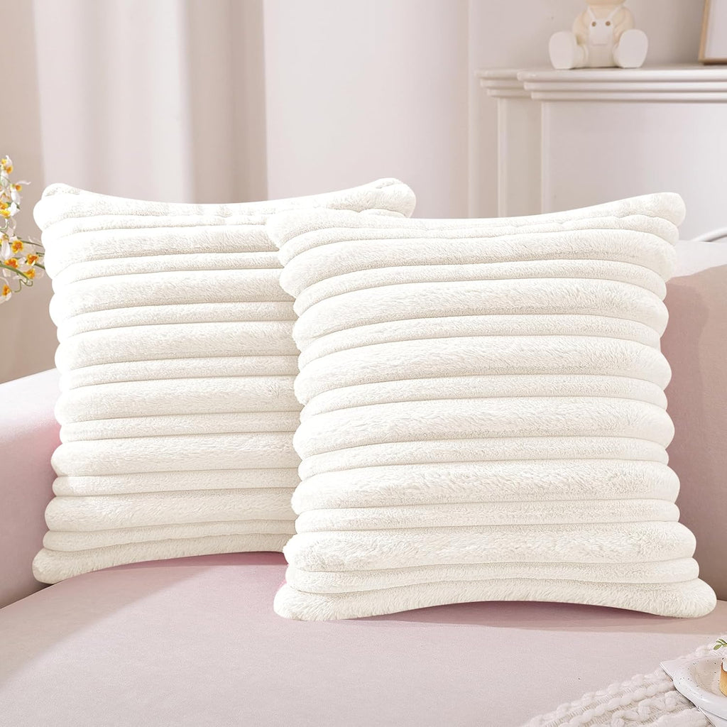 Juego 2 fundas terciopelo 40X40 surcadas