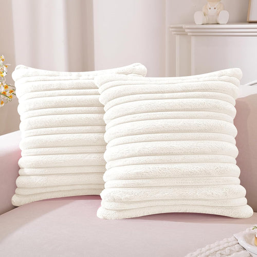 Juego 2 fundas terciopelo 40X40 surcadas