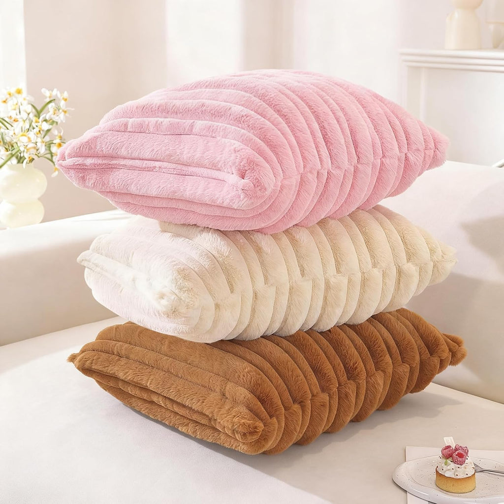 Juego 2 fundas terciopelo 40X40 surcadas