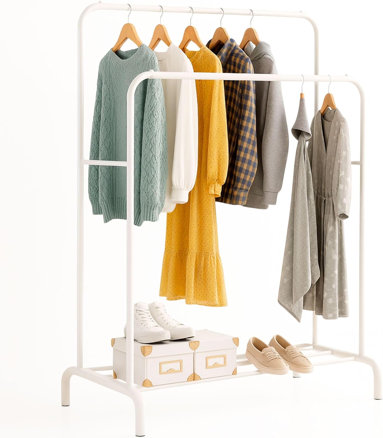 Perchero burro doble en blanco