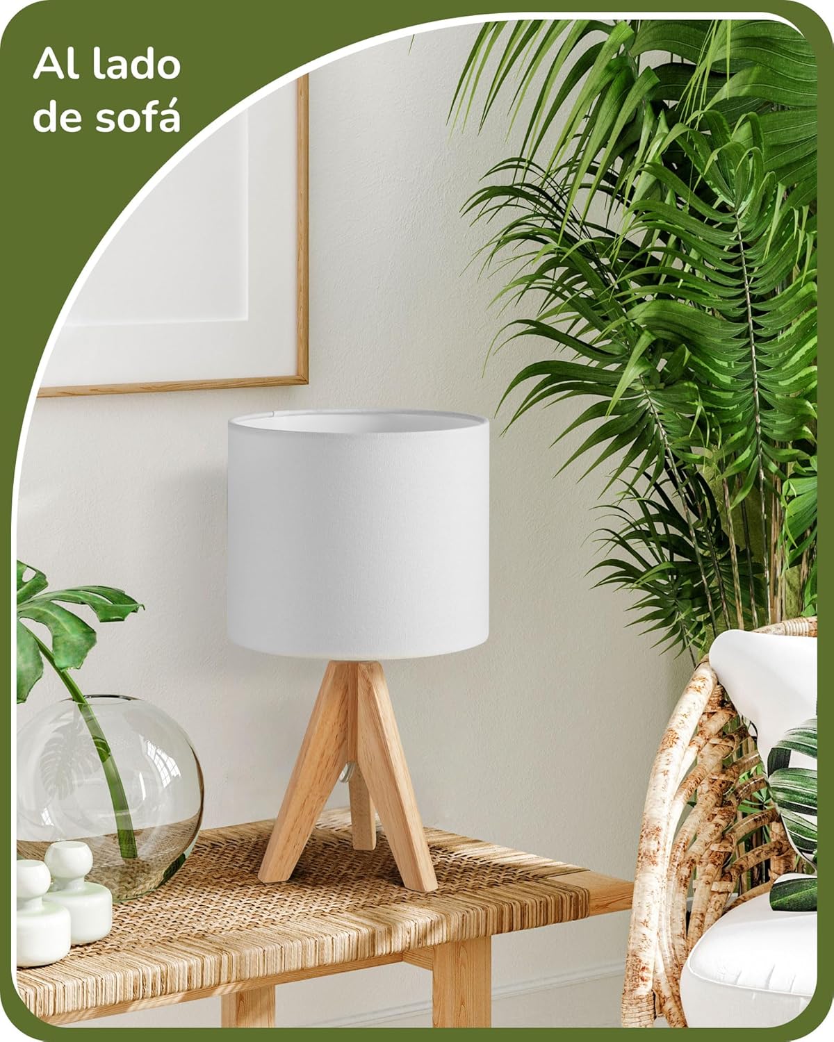 Set de 2 lámparas de noche en madera.