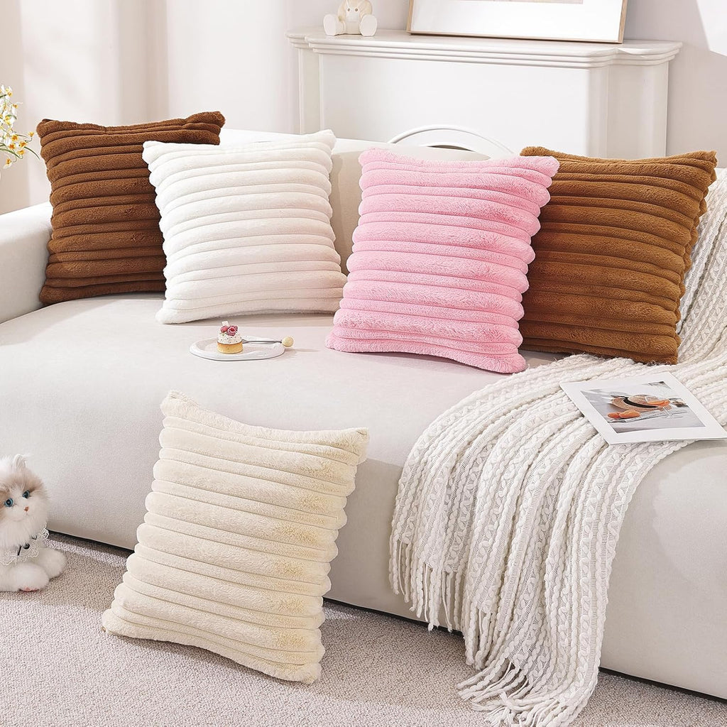 Juego 2 fundas terciopelo 40X40 surcadas