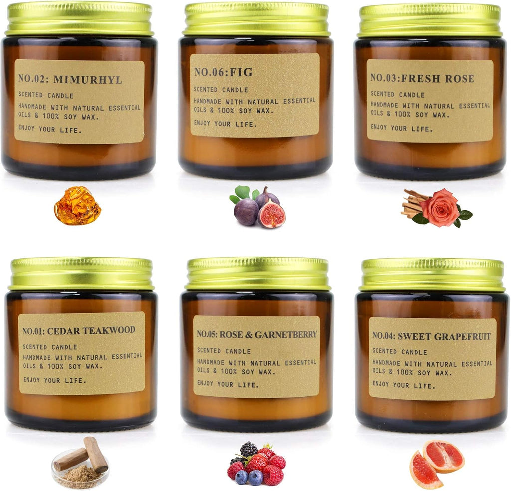 Pack de 6 velas aromáticas frutales