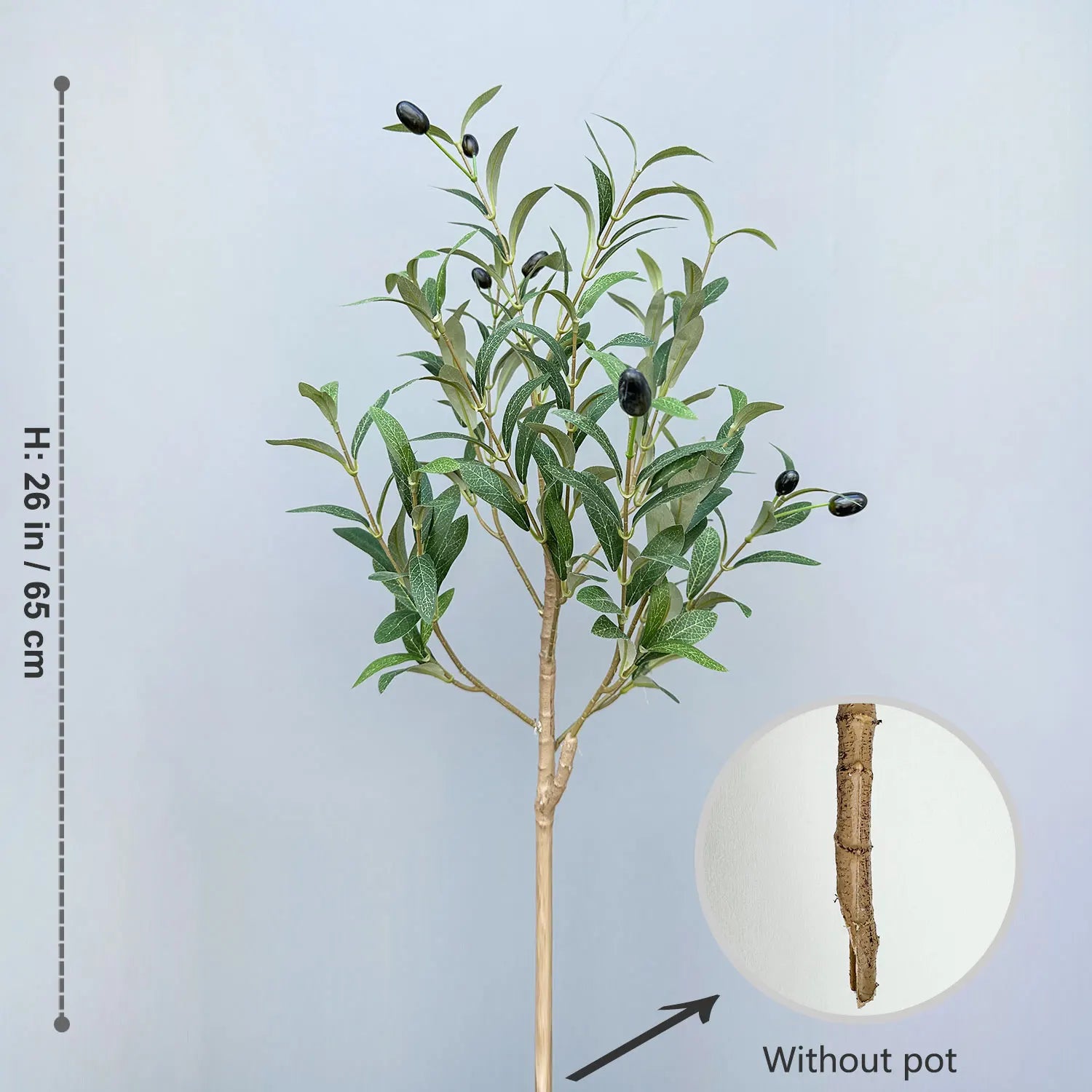 65-200CM Artificial Olive Plant Tree High Branches Faux Plant Plastic Leaf Ornamental Indoor Artificial Plant for Home Decor