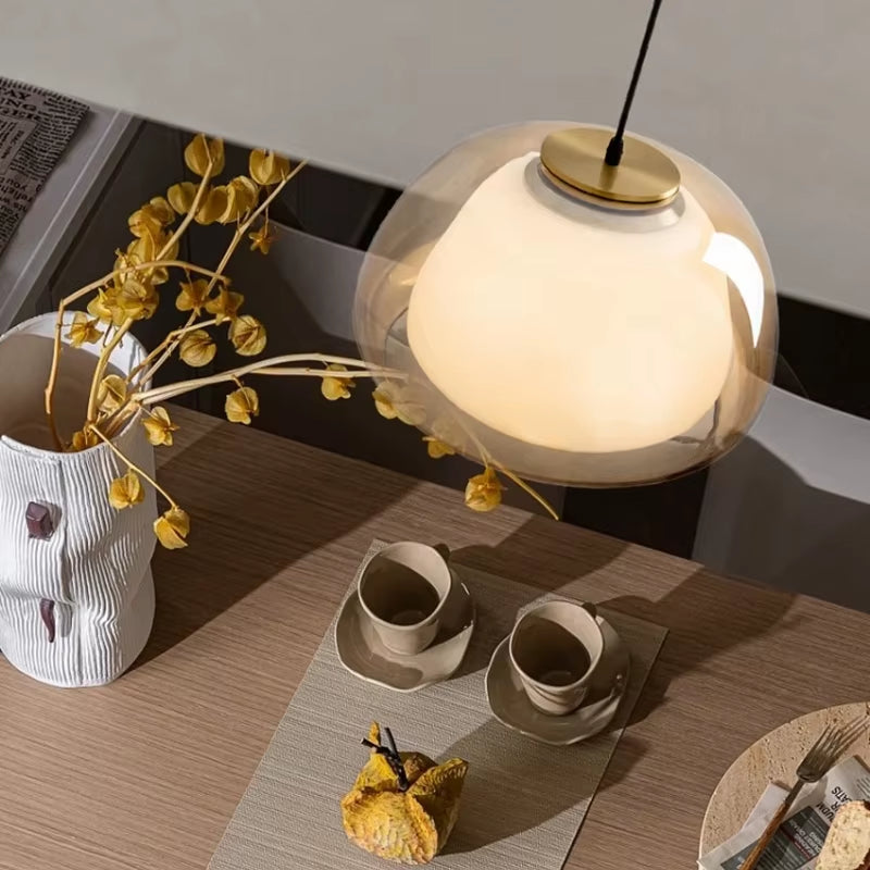 Lámpara nórdica con cristal