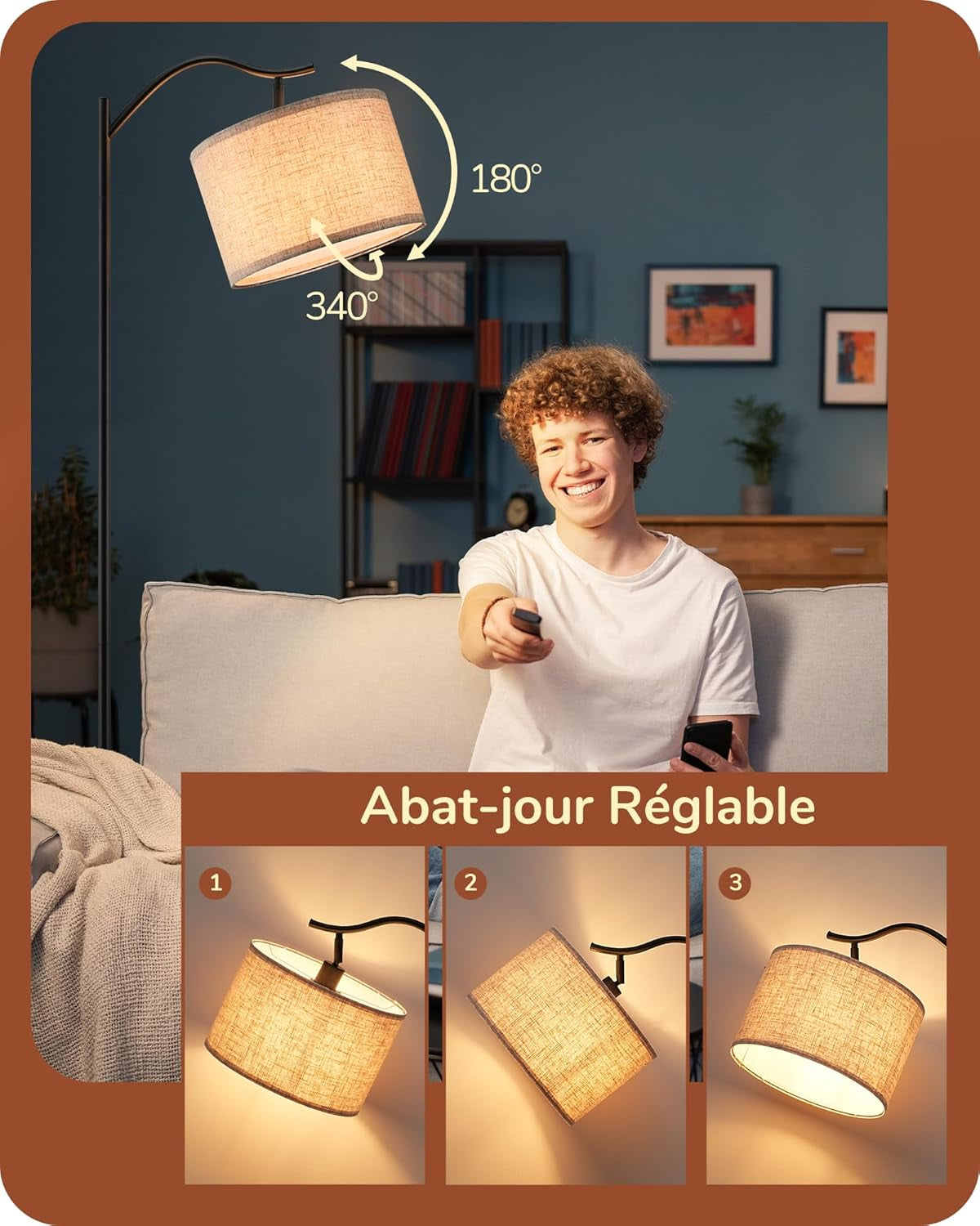 Lámpara de pie minimalista lino